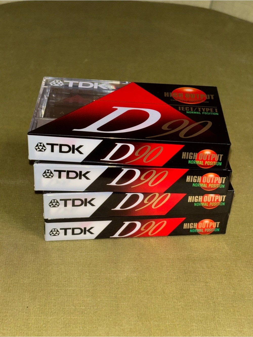 New, sealed TDK D90 high-output blank audio cassette tapes